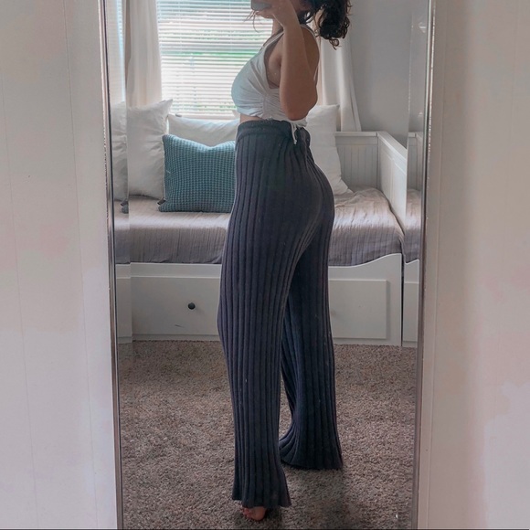 SOLD Free people boho gray knit flowy pants - Picture 4 of 5